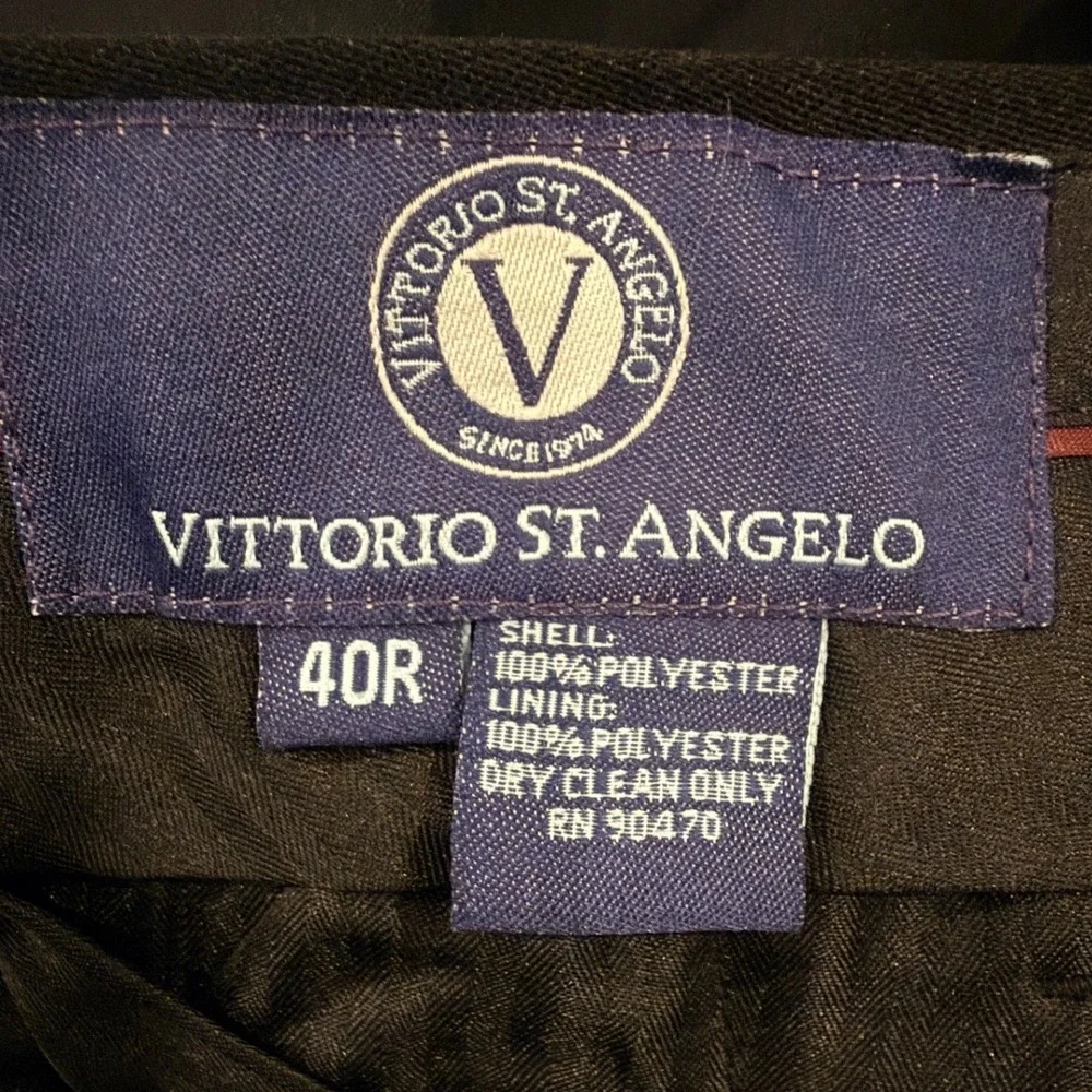 Vittorio St. Angelo Mens Black Shawl Lapel Tuxedo Suit 2pc Set 40R‎ Pleated Pant